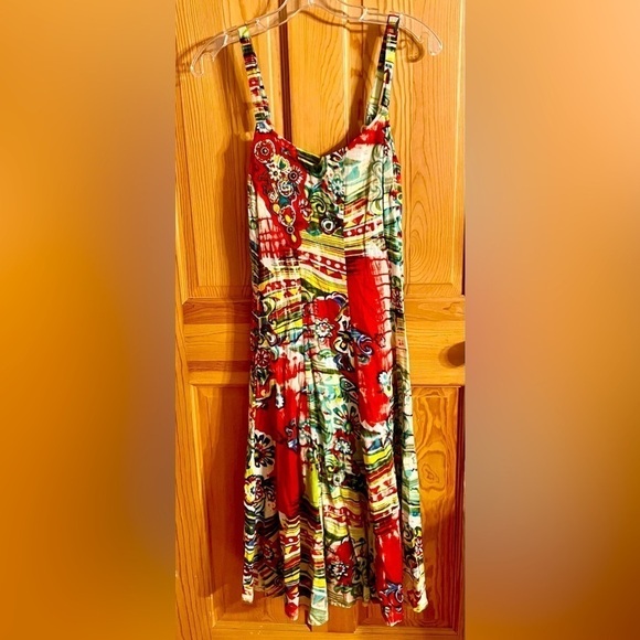 Chaudry KC Hand Dyed Beaded NWT Women’s size Small dress Boho Chic New Tropical - Picture 1 of 12